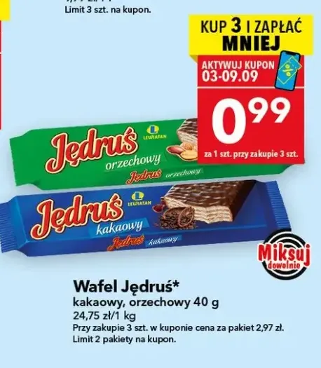 Wafel Jędruś kakaowy +1 wariant