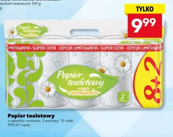 Papier toaletowy o zapachu rumianku 3-warstwowy 10-pak