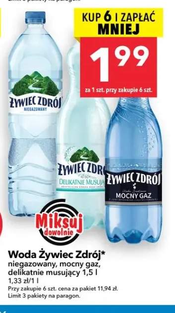 Woda gazowana Żywiec Zdrój mocny gaz +2 warianty