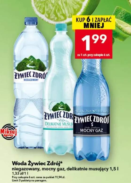 Woda gazowana Żywiec Zdrój mocny gaz +2 warianty