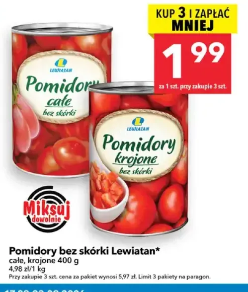 Pomidory bez skórki Lewiatan całe +1 wariant
