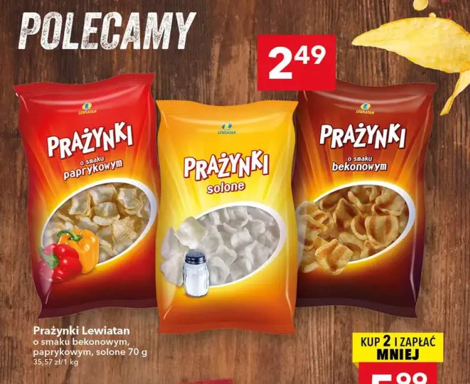 Prażynki Lewiatan o smaku bekonowym +2 warianty