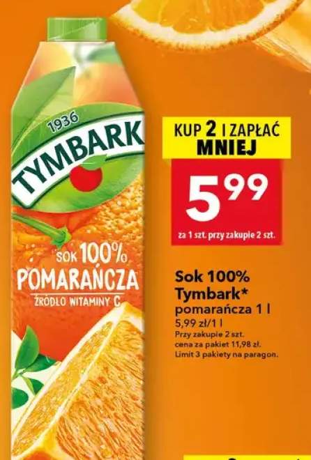 Sok Tymbark pomarańcza 100%