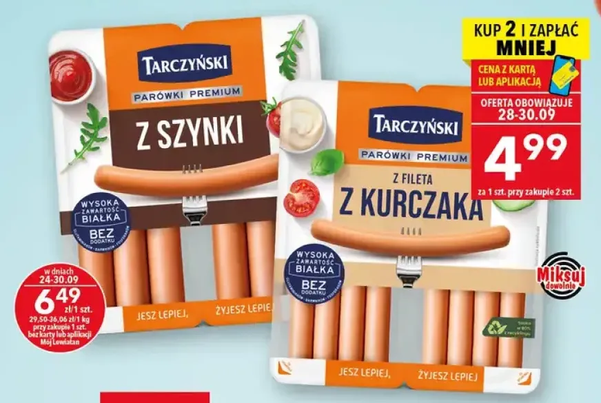 Parówki Premium Tarczyński z szynki +1 wariant