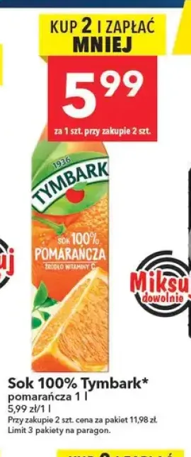Sok Tymbark pomarańcza 100%