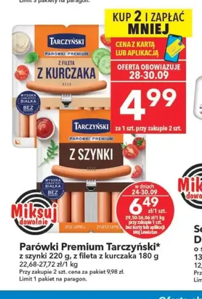 Parówki Premium Tarczyński z szynki +1 wariant