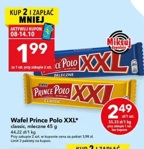 Wafel Prince Polo XXL classic +1 wariant