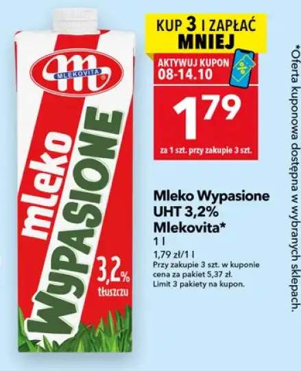 Mleko UHT Wypasione Mlekovita 3,2%