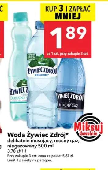 Woda gazowana Żywiec Zdrój delikatnie musujący +2 warianty