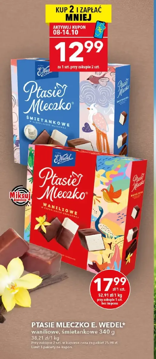 Ptasie Mleczko śmietankowe +1 wariant