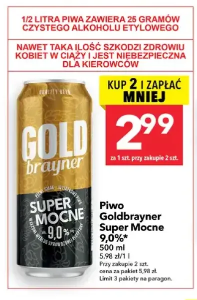Piwo Goldbrayner Super Mocne 9,0%