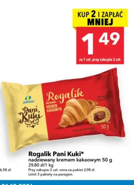 Rogalik Pani Kuki nadziewany kremem kakaowym