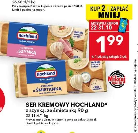 Ser kremowy Hochland ze śmietanką +1 wariant