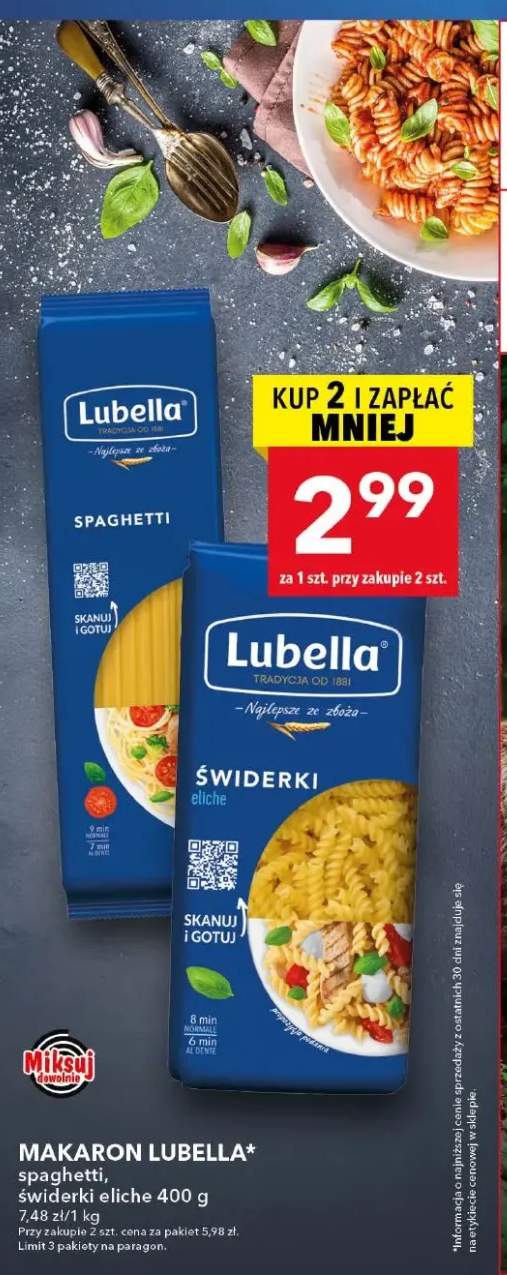 Makaron Lubella świderki eliche +1 wariant