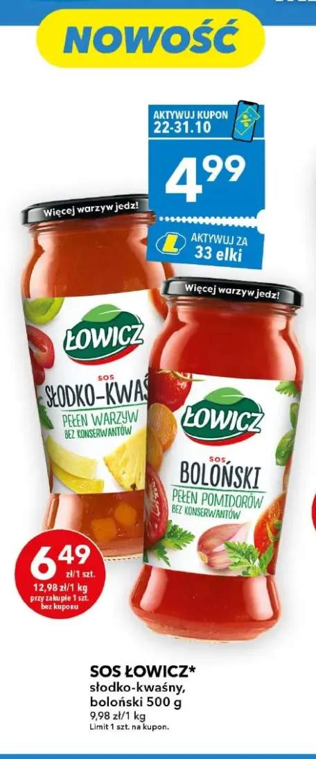 Sos słodko-kwaśny Łowicz +1 wariant