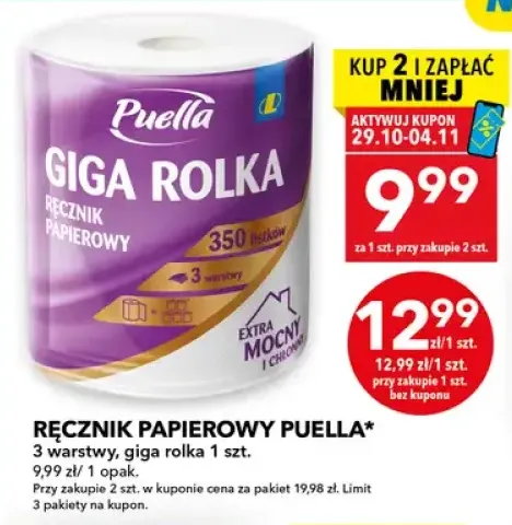 Ręcznik papierowy Puella 3 warstwy giga rolka